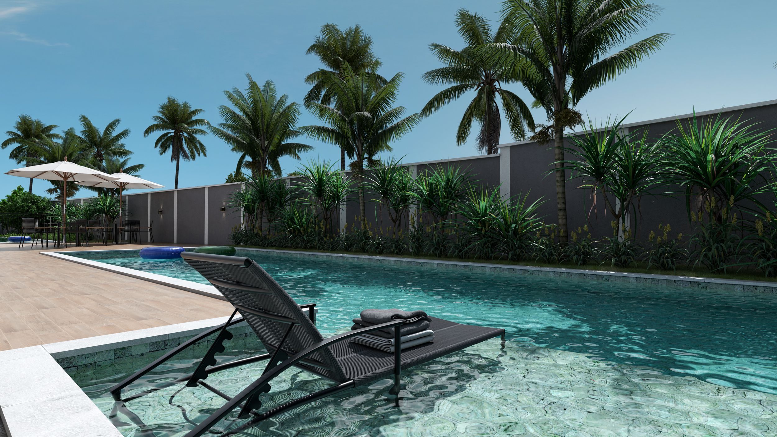 Piscina com Deck do Zafira Residencial